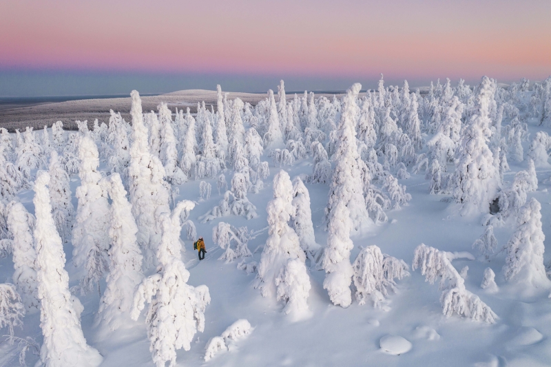 Luminen tunturimaisema Salla