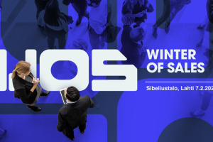 Siniselle taustalle upotettuna ihmisiä ja WOS-logo